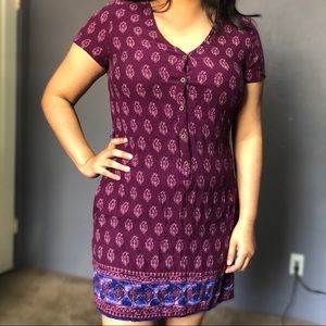 Plum Paisley detail Dress